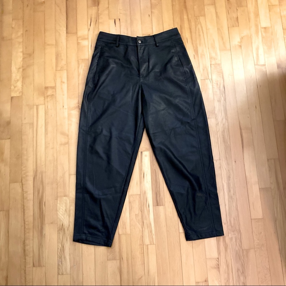 Zara oversized faux leather pants NWT
